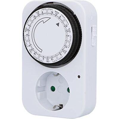 Unitec Wekelijkse timer, mechanisch, voor binnenshuis IP20, analoog, wit, 2 uur afstanden instelbaar Unitec Wekelijkse timer, mechanisch, voor binnenshuis IP20, analoog, wit, 2 uur afstanden instelbaar