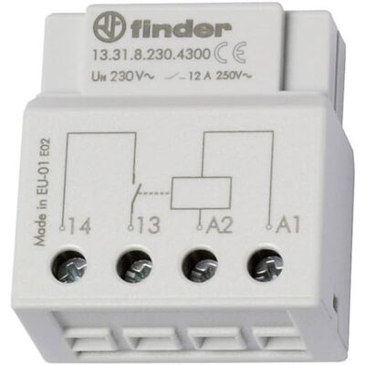 Finder 133182304300PAS relais voor inbouw op de contact/achter het bedieningspaneel, 1 sluiter, 230 V AC, 12 A bij 250 V AC Finder 133182304300PAS relais voor inbouw op de contact/achter het bedieningspaneel, 1 sluiter, 230 V AC, 12 A bij 250 V AC