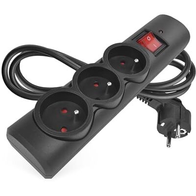 EMOS Overspanningsbeveiliging stekkerdoos met LED-display, 3-voudig, 1,5 m kabel 3 Franse stopcontacten voor binnen max. belasting 2300W / 10A PVC zwart EMOS Overspanningsbeveiliging stekkerdoos met LED-display, 3-voudig, 1,5 m kabel 3 Franse stopcontacten voor binnen max. belasting 2300W / 10A PVC zwart