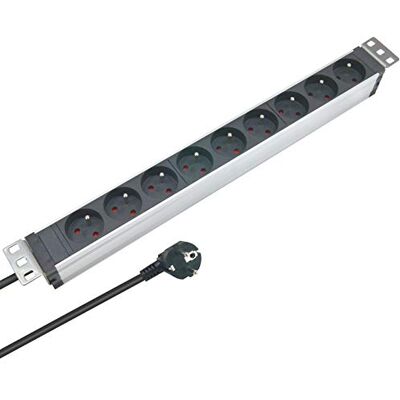 WAYTEX 37332 - 9 Stopcontacten Verlengsnoer - Kindersicherheid - 19'' Rack WAYTEX 37332 - 9 Stopcontacten Verlengsnoer - Kindersicherheid - 19'' Rack