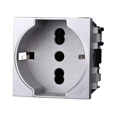 ETTROIT Bticino Serie Stopcontact - 16A, Grijs, Serie Space, Schuko ETTROIT Bticino Serie Stopcontact - 16A, Grijs, Serie Space, Schuko