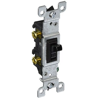 Leviton 1451-2E, 15 A, 120 volt, ondergedompeld, eenpolig, AC pieptschakelaar, identificeergraad, grond, zwart Leviton 1451-2E, 15 A, 120 volt, ondergedompeld, eenpolig, AC pieptschakelaar, identificeergraad, grond, zwart