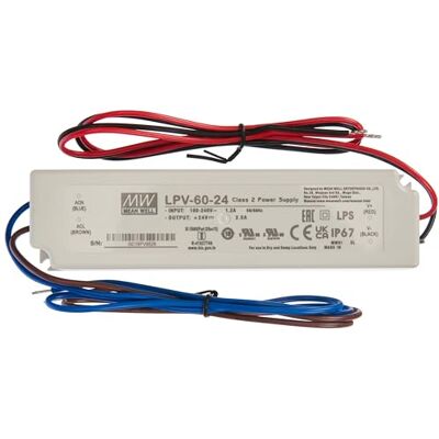 Mean Well LPV-60-24 Voeding - IP67, 60W, 24V, 2,5A Mean Well LPV-60-24 Voeding - IP67, 60W, 24V, 2,5A