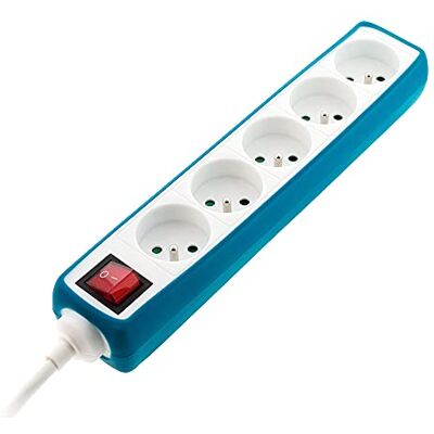 Zenitech - ZENITECH - Blauw - 5 stopcontacten - Stekkerdoos Zenitech - ZENITECH - Blauw - 5 stopcontacten - Stekkerdoos