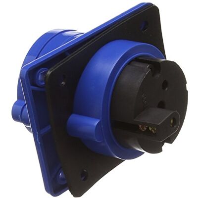 Knightsbridge IN0013 Industriële Connectoren IP44 Hoekige Paneelmontage Socket 2P+E, 240 V, Zwart en Blauw, 240V 32A Knightsbridge IN0013 Industriële Connectoren IP44 Hoekige Paneelmontage Socket 2P+E, 240 V, Zwart en Blauw, 240V 32A