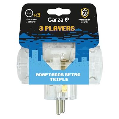 Garza Transparante adapter, drievoudig Schuko-stopcontact met aarding, 3 stopcontacten, kinderbeveiliging, compact en veilig design, maximaal vermogen 3680 W, 10 A, gebruik binnenshuis IP20, garantie Garza Transparante adapter, drievoudig Schuko-stopcontact met aarding, 3 stopcontacten, kinderbeveiliging, compact en veilig design, maximaal vermogen 3680 W, 10 A, gebruik binnenshuis IP20, garantie
