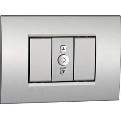 VEMER VE781200 REGOLO dimmer voor het regelen van de lichtsterkte, installatie op inbouwdoos (1 bezette module), zilver VEMER VE781200 REGOLO dimmer voor het regelen van de lichtsterkte, installatie op inbouwdoos (1 bezette module), zilver