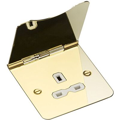 Knightsbridge FP7UPBW 13 A 1G niet-geschakelde vloercontactdoos, gepolijst messing Knightsbridge FP7UPBW 13 A 1G niet-geschakelde vloercontactdoos, gepolijst messing