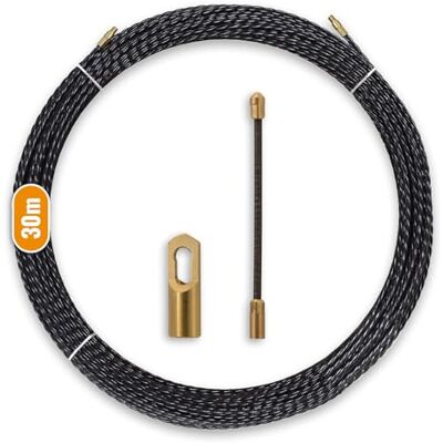 InstalPlace Kabeldoorvoer, verwisselbare klemmen met accessoires, drievoudig gevlochten, diameter 4 mm, 30 m InstalPlace Kabeldoorvoer, verwisselbare klemmen met accessoires, drievoudig gevlochten, diameter 4 mm, 30 m