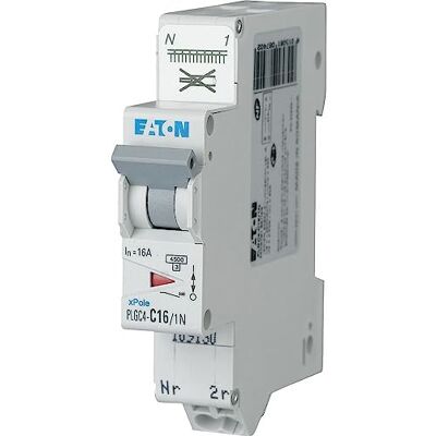 Eaton Modulaire stroomonderbreker PH/N wit blauwe controller 1P+N / 20 A C-curve directe aansluiting zonder schroeven 109131 (PLGC4-C20/1N) Eaton Modulaire stroomonderbreker PH/N wit blauwe controller 1P+N / 20 A C-curve directe aansluiting zonder schroeven 109131 (PLGC4-C20/1N)