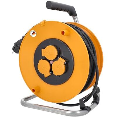 as - Schwabe as Schwabe Kabelhaspel 50 m, verlengkabel, 3 inbouwstopcontacten 230 V/16 A met klapdeksel en geaarde stekker, kabelhaspel, IP44, oranje, Made in Germany, 11483 as - Schwabe as Schwabe Kabelhaspel 50 m, verlengkabel, 3 inbouwstopcontacten 230 V/16 A met klapdeksel en geaarde stekker, kabelhaspel, IP44, oranje, Made in Germany, 11483