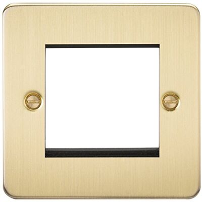 Knightsbridge FP2GBB Flat Plate 2G Modulair frontplaat-Geborsteld Messing Knightsbridge FP2GBB Flat Plate 2G Modulair frontplaat-Geborsteld Messing