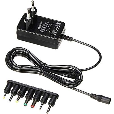 Amazon Basics Voeding, universeel, met 7 afneembare stekkers, 3-12 V (DC), omkeerbare polariteit, zwart Amazon Basics Voeding, universeel, met 7 afneembare stekkers, 3-12 V (DC), omkeerbare polariteit, zwart
