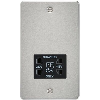 Knightsbridge FP8900BC FP8900 FPAV8900BC platte plaat 115V/230V Dual Voltage scheerapparaat Socket-geborsteld chroom, 230 V, zwart inzetstuk Knightsbridge FP8900BC FP8900 FPAV8900BC platte plaat 115V/230V Dual Voltage scheerapparaat Socket-geborsteld chroom, 230 V, zwart inzetstuk