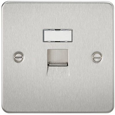 Knightsbridge FPRJ45BC FPRJ45 FPAVRJ45BC Platte plaat Rj45 Netwerkstopcontact Geborsteld Chroom, 230 V Knightsbridge FPRJ45BC FPRJ45 FPAVRJ45BC Platte plaat Rj45 Netwerkstopcontact Geborsteld Chroom, 230 V