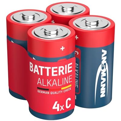 Ansmann 1510-0005 4 Alcaline Batterie Baby C R14 Lekvrije mono-cellen voor alledaagse apparaten zoals wekker of speelgoed, temperatuurbestendig van -20 °C tot +50 °C Ansmann 1510-0005 4 Alcaline Batterie Baby C R14 Lekvrije mono-cellen voor alledaagse apparaten zoals wekker of speelgoed, temperatuurbestendig van -20 °C tot +50 °C
