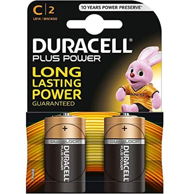 Duracell Plus Power C Alkaline batterijen, 2 batterijen Duracell Plus Power C Alkaline batterijen, 2 batterijen