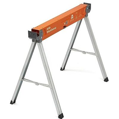 BORA Workhorse Sawhorse PM-3350 1-delige standaard met inklapbare poten, metalen blad voor 2x4, Heavy Duty Pro Saw Horse voor houtbewerking, timmerlieden, aannemers BORA Workhorse Sawhorse PM-3350 1-delige standaard met inklapbare poten, metalen blad voor 2x4, Heavy Duty Pro Saw Horse voor houtbewerking, timmerlieden, aannemers