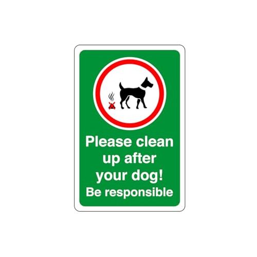 Safety First Display LTD Maak je hond schoon en wees verantwoordelijk Zelfklevende sticker met hoge kleefkracht (400 mm x 300 mm) kijkafstand binnen 14 m.