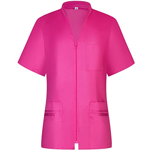 MISEMIYA Shirt voor dames sanitair uniform gastronomie 712, Rosa, XL