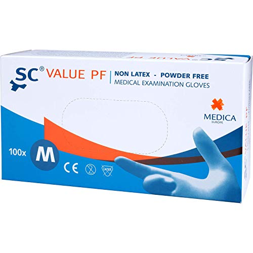 Medica SC Value PF 2013 handschoenen vinyl, onderzoekshandschoenen latexvrij, maat M, wit, doos met 100 stuks