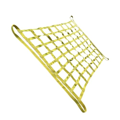 PAUANI Plat nylon tilnet Heavy Duty veiligheidsvracht ophangnet, scheurbestendig pallet vrachtnet, gepersonaliseerde vrachtnetbanden, aanpasbare vrachtheftas, belasting 0,3-3,5 ton, geel (maat: 1,5