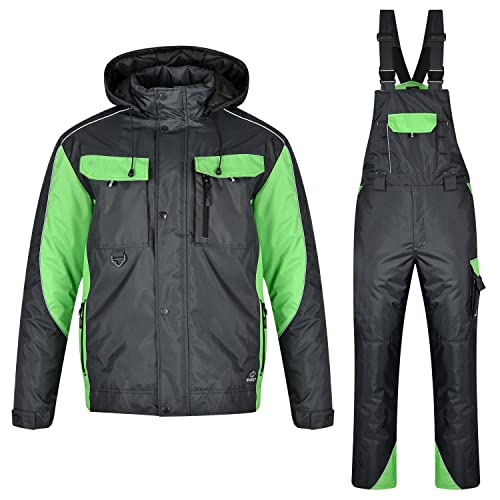 BWOLF Braver Werkjas voor heren, winter, winddicht, werkjas, werkjas, warm, met capuchon, outdoor jas voor mannen, grijs 1, XXL