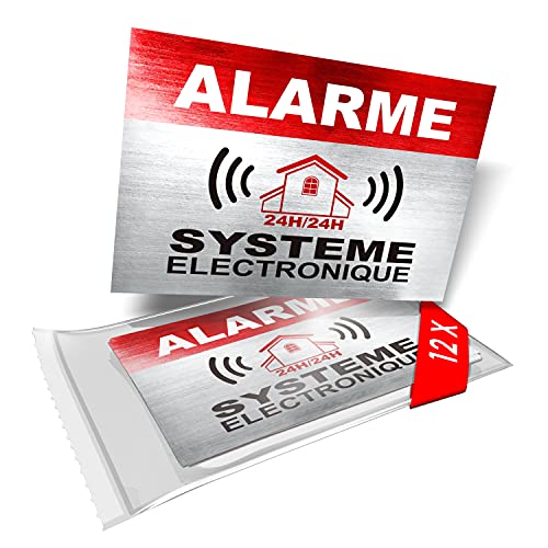 imaggge.com Stickers voor alarmsystemen, elektronisch systeem, 12 stuks, 8,5 x 5,5 cm