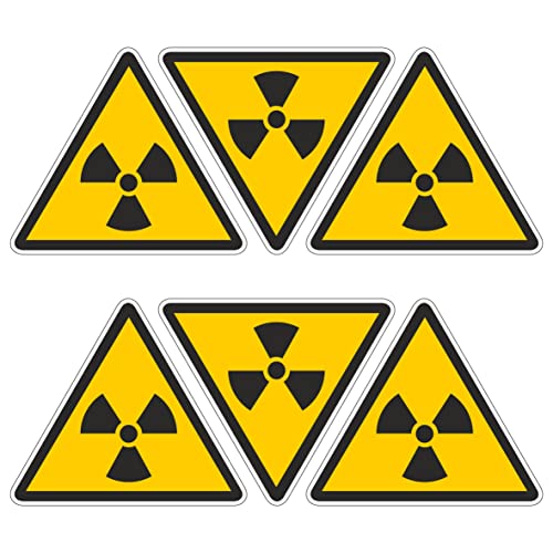 pubblimania Risico radioactieve stoffen – 6 gevarenstickers 10 x 11,7 cm (6 radioactieve stoffen)