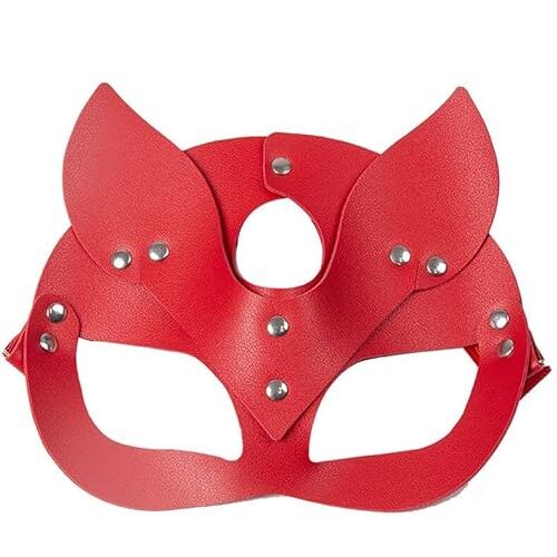 PodoNy Kat Vrouw Masker Kat Masker, Sexy Cosplay Masker, Lederen Kat Masker, Gothic Half Face PU Masker Zacht Maskerade Masker Party Masker