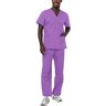 Adar Uniforms Medische Scrubs Medische beroepskleding, lavendel, XL