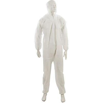 Silverline 580467 Wegwerp Overall, Wit, M 120 cm (46") Silverline 580467 Wegwerp Overall, Wit, M 120 cm (46")