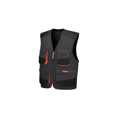 Beta 7907G Werkvest voor heren, meerdere zakken met ritssluiting, zwart, 100% 300D-nylon, voering 100% polyester met voering, waterdicht en duurzaam Beta 7907G Werkvest voor heren, meerdere zakken met ritssluiting, zwart, 100% 300D-nylon, voering 100% polyester met voering, waterdicht en duurzaam