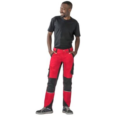 Planam Heren Cargo Norit herenbroek met tailleband, rood/zwart, 46 Broek met 4-weg stretch, kniezakken, nylon versterking, reflecterende applicaties Planam Heren Cargo Norit herenbroek met tailleband, rood/zwart, 46 Broek met 4-weg stretch, kniezakken, nylon versterking, reflecterende applicaties