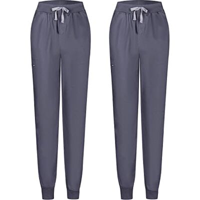 MISEMIYA Set van 2 sanitaire broek unisex gezondheiduniform medische uniformen werkbroek 8316, Grijs, XXL MISEMIYA Set van 2 sanitaire broek unisex gezondheiduniform medische uniformen werkbroek 8316, Grijs, XXL