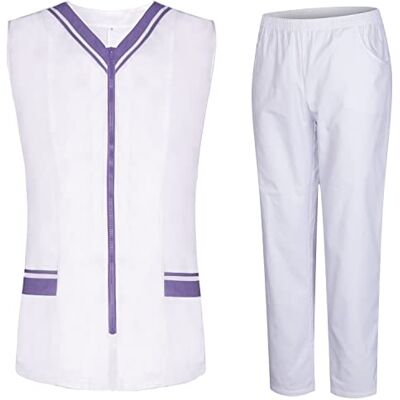 MISEMIYA Peeling-set voor dames – doktersuniform dames met hemd en broek – medisch uniform – 818-8312, Lila 21, XS MISEMIYA Peeling-set voor dames – doktersuniform dames met hemd en broek – medisch uniform – 818-8312, Lila 21, XS