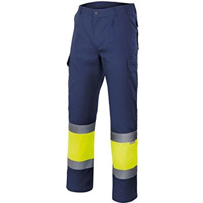 VELILLA 156 signaalbroek (maat L) kleur marineblauw en geel fluorescerend VELILLA 156 signaalbroek (maat L) kleur marineblauw en geel fluorescerend
