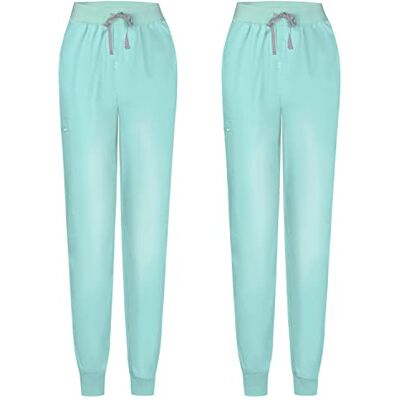 MISEMIYA Set van 2 sanitaire broek unisex gezondheiduniform medische uniformen werkbroek 8316, Turkoois, XXL MISEMIYA Set van 2 sanitaire broek unisex gezondheiduniform medische uniformen werkbroek 8316, Turkoois, XXL