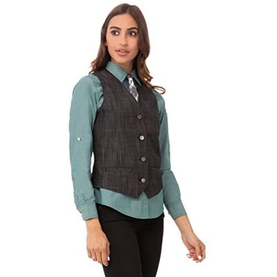 Chef Works Dames VNN01WBLKXS Vest, Zwart, X-Small Chef Works Dames VNN01WBLKXS Vest, Zwart, X-Small
