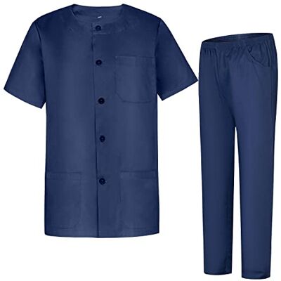 MISEMIYA Uniform sanitair unisex gezondheiduniformen medische sets 833-8312, Donkerblauw, XL MISEMIYA Uniform sanitair unisex gezondheiduniformen medische sets 833-8312, Donkerblauw, XL