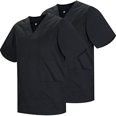 MISEMIYA Verpakking van 2 stuks, uniseks, gezondheiduniform, medisch uniform, ref. 817 x 2, zwart 21, 4XL MISEMIYA Verpakking van 2 stuks, uniseks, gezondheiduniform, medisch uniform, ref. 817 x 2, zwart 21, 4XL