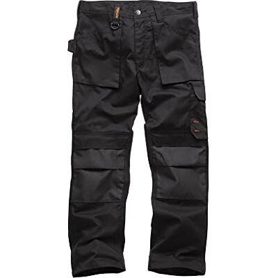 Scruffs Werkkleding Werkbroek voor heren, zwart (zwart 001), 40 lang UK Scruffs Werkkleding Werkbroek voor heren, zwart (zwart 001), 40 lang UK