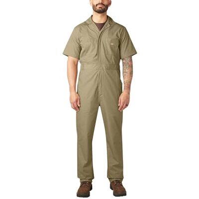 Dickies Overall met korte mouwen voor heren, industrieel werkpak met ritssluiting aan de voorkant voor mechanica en HVAC Dickies Overall met korte mouwen voor heren, industrieel werkpak met ritssluiting aan de voorkant voor mechanica en HVAC