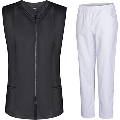 MISEMIYA Peeling-set voor dames – doktersuniform voor dames met hemd en broek – medisch uniform – 818-8312, Zwart 22, XL MISEMIYA Peeling-set voor dames – doktersuniform voor dames met hemd en broek – medisch uniform – 818-8312, Zwart 22, XL