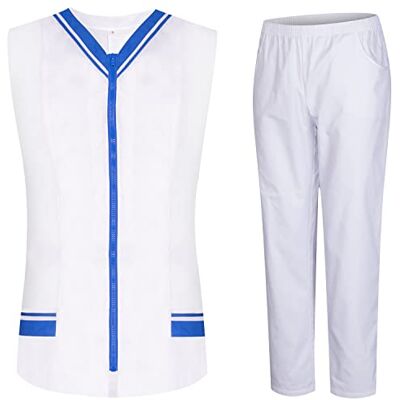 MISEMIYA Peeling-set voor dames – doktersuniform dames met hemd en broek – medisch uniform – 818-8312, koningsblauw 21, XL MISEMIYA Peeling-set voor dames – doktersuniform dames met hemd en broek – medisch uniform – 818-8312, koningsblauw 21, XL