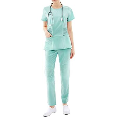 MISEMIYA Sanitair-uniformen voor dames, medische uniformen, medische uniformen, verpleegsters, casaade en broek, Ref. 0053, Celeste Y Blanco, XS MISEMIYA Sanitair-uniformen voor dames, medische uniformen, medische uniformen, verpleegsters, casaade en broek, Ref. 0053, Celeste Y Blanco, XS
