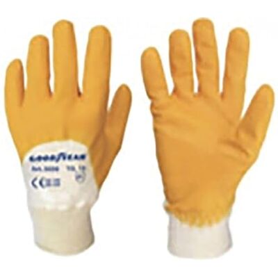 Goodyear handschoenen van katoen en nitril, maat 9, kleur geel/wit, werkhandschoenen Goodyear handschoenen van katoen en nitril, maat 9, kleur geel/wit, werkhandschoenen