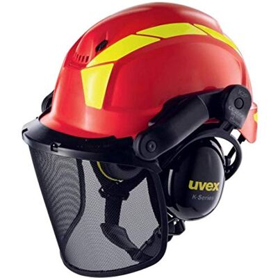 Uvex Pheos Forestry bosbouwhelm met gehoor- en gezichtsbescherming SNR: 30dB kleur: rood Uvex Pheos Forestry bosbouwhelm met gehoor- en gezichtsbescherming SNR: 30dB kleur: rood