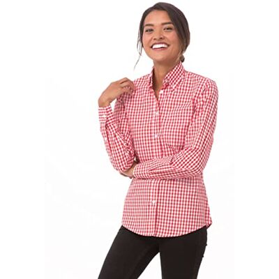 Chef Works mannen uniformen mannen Oxford jurk shirt XXL Red Gingham Chef Works mannen uniformen mannen Oxford jurk shirt XXL Red Gingham