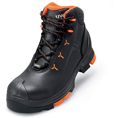 Uvex 2 werkschoenen veiligheidslaarzen S3 SRC ESD oranje-zwart breedte 12 / breed GR, maat: 43 Uvex 2 werkschoenen veiligheidslaarzen S3 SRC ESD oranje-zwart breedte 12 / breed GR, maat: 43